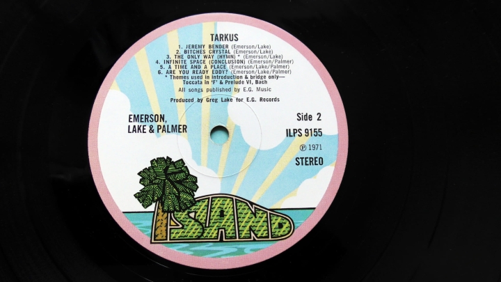 Emerson, Lake & Palmer ‎– Tarkus Island Records ‎– ILPS 9155 E.J. Day sleeve 1st press