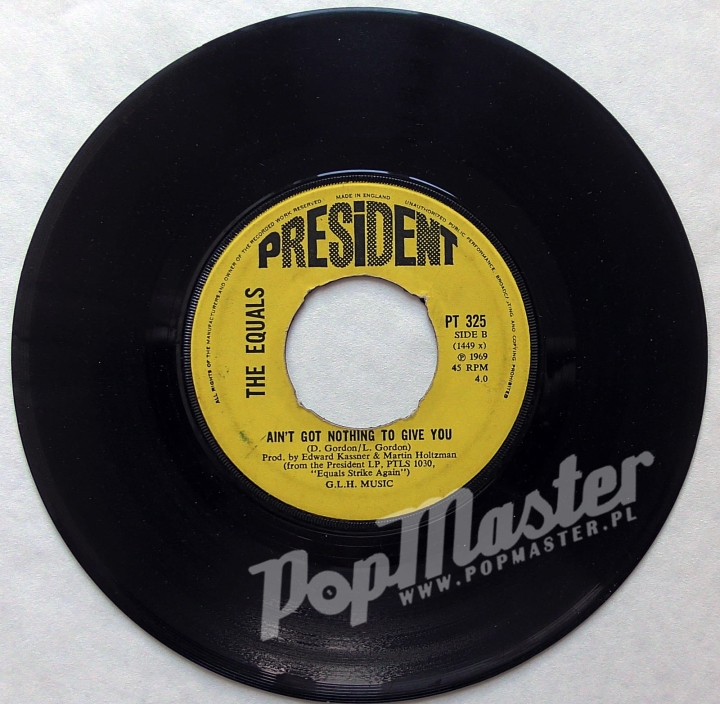 The Equales Black Skin Blue Eyed Boys / Ain't Got Nothing To Give PT 325 A1 / B1 Funk Soul Winyl 7"