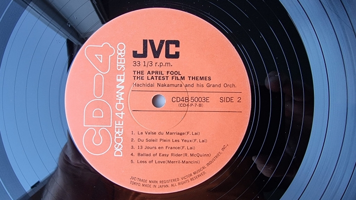 Hachidai Nakamura Grand Orchestra ‎– 幸せなパリで = The April Fool - The Latest Film Themes JVC ‎– CD4B-5003E Quadraphonic