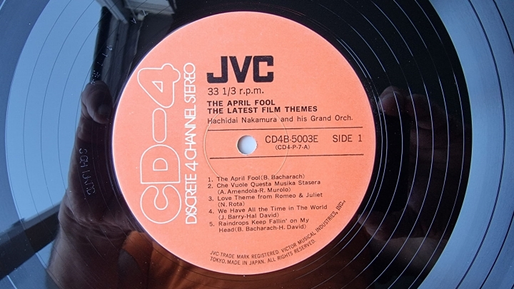 Hachidai Nakamura Grand Orchestra ‎– 幸せなパリで = The April Fool - The Latest Film Themes JVC ‎– CD4B-5003E Quadraphonic