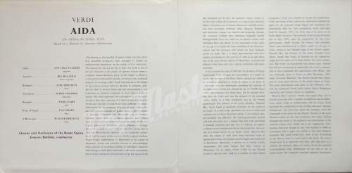 Aida Opera In Four Acts By Giuseppe Verdi Cavalieri, Colombo, Malaniuk Bertocci Chorus And Orchestra Of The Roma Opera Ernesto Barbini, Conductor GM 2157 Классическая музыка Виниловые Пластинки Опера