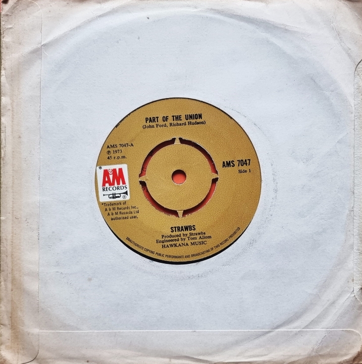 Strawbs – Part Of The Union A&M Records – AMS 7047