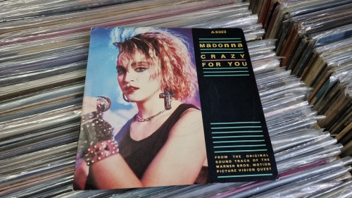 Madonna – Crazy For You Geffen Records – A 6323 Vinyl, 7", 45 RPM, Single, Stereo, White Background Labels