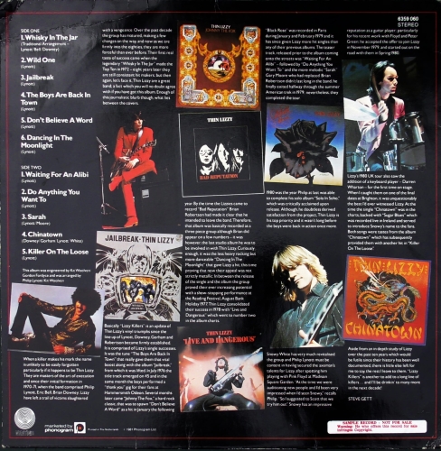 Thin Lizzy – Lizzy Killers Vertigo – 6359 060 Sample Record