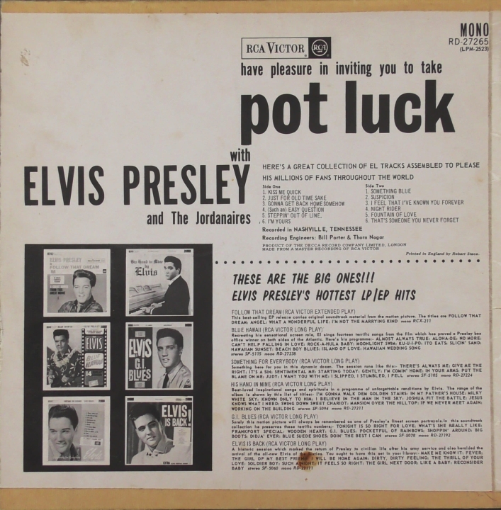 Elvis Presley – Pot Luck RCA Victor – RD.27265