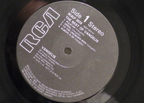 Vangelis – The Best Of Vangelis RCA – RCALP 3028
