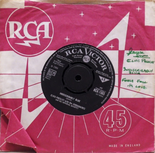 Elvis Presley With The Jordanaires – Indescribably Blue RCA Victor – RCA 1565