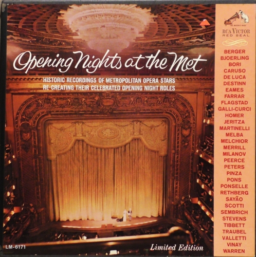 Opening Nights At The Met RCA Victor Red Seal – LM 6171 Limited Edition, Numbered