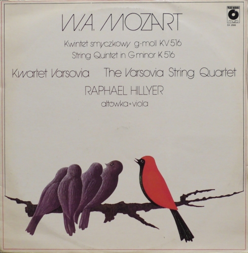 W. A. Mozart, Kwartet Varsovia / Raphael Hillyer – Kwintet Smyczkowy G-mol KV 516 Polskie Nagrania Muza – SX 2088