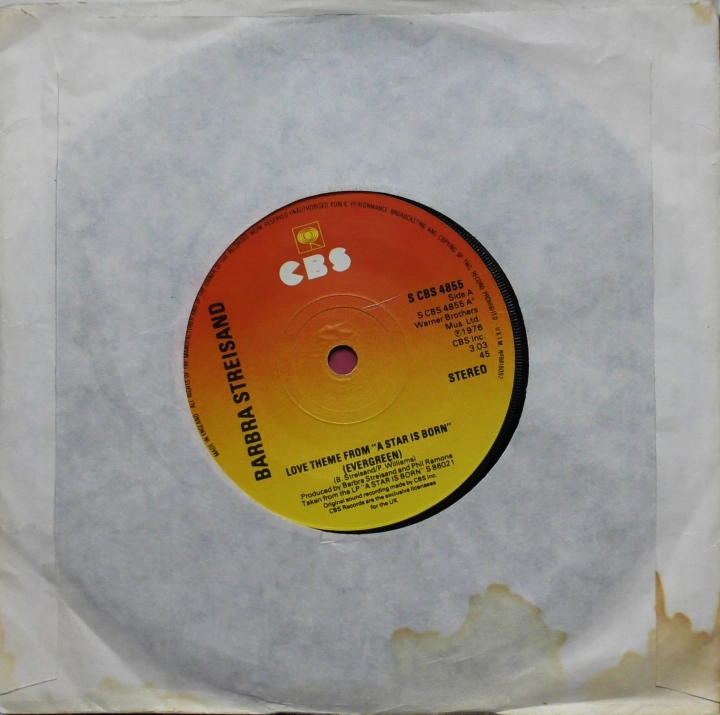 Barbra Streisand – Love Theme From "A Star Is Born" (Evergreen) CBS – S CBS 4855