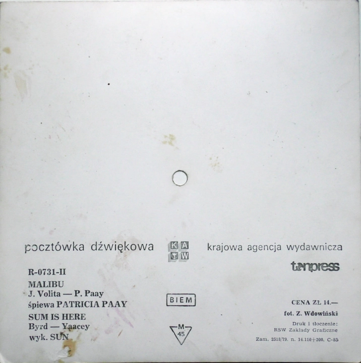 Patricia Paay / Sun – Malibu / Sum Is Here Tonpress – R-0731-II