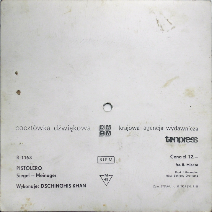 Dschinghis Khan – Pistolero Tonpress – R-1163