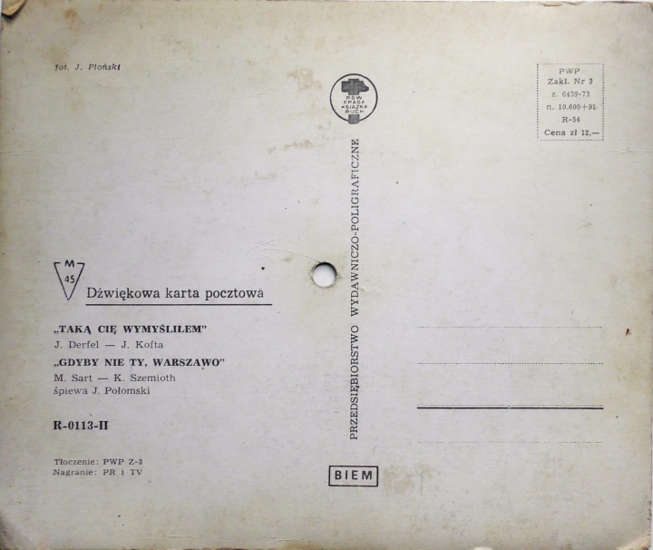 J. Połomski – Taką Cię Wymyśliłem Przedsiębiorstwo Wydawniczo-Poligraficzne "Ruch" – R-0113-II