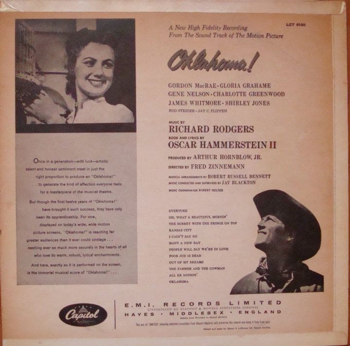 Rodgers And Hammerstein ‎– Oklahoma! LCT 6100  Vinyl
