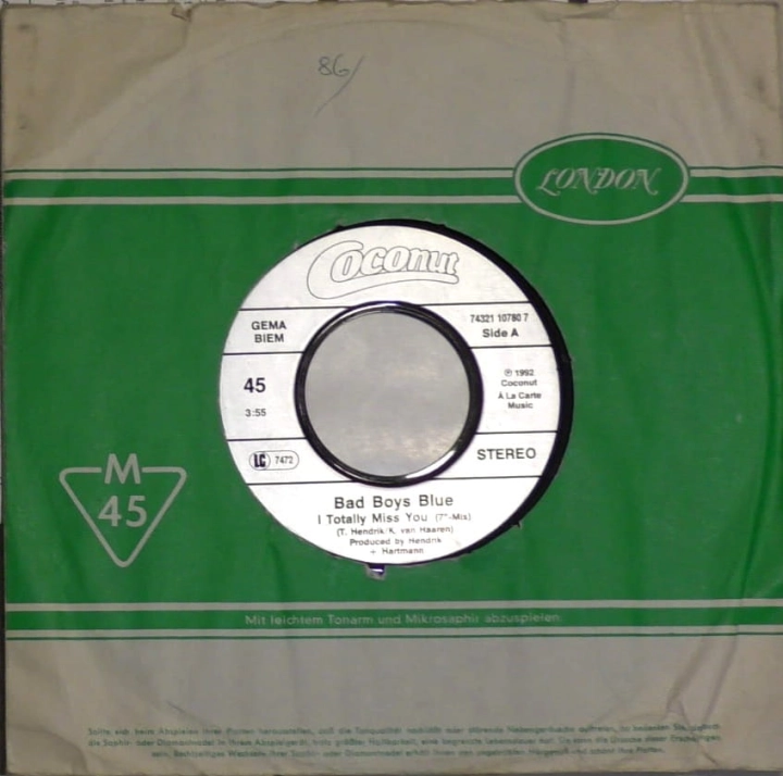 Bad Boys Blue – I Totally Miss You Coconut – 74321 10780 7