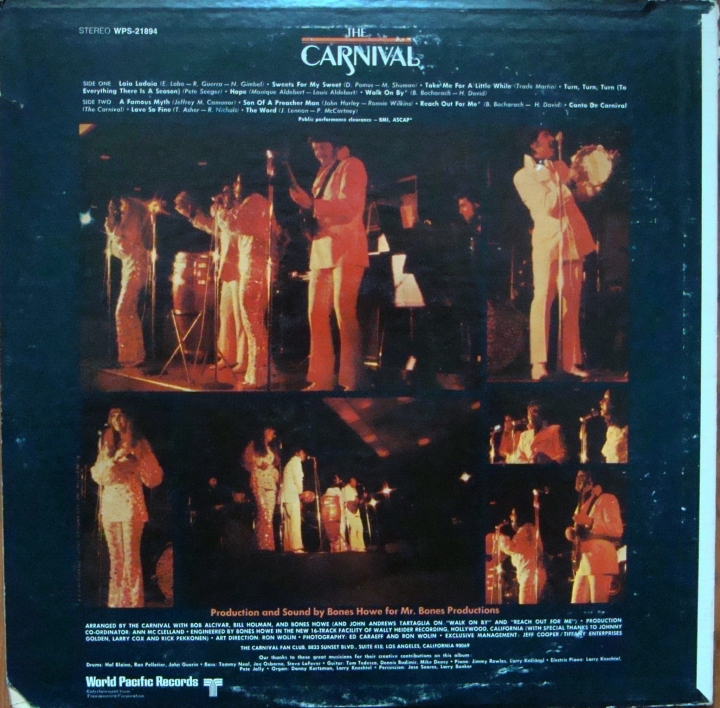 The Carnival ‎– Carnival WPS-21894 U.S.A. Jazz, Latin, Pop
