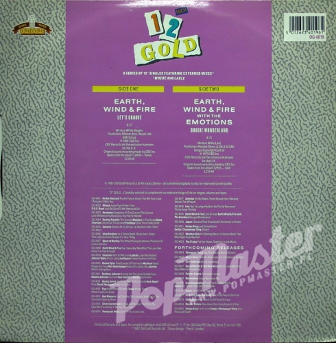 Earth Wind & Fire Let's Groove Boogie Wonderland OG 4019 12 Inch Gold 12" Maxi Single Funk, Soul Winyl