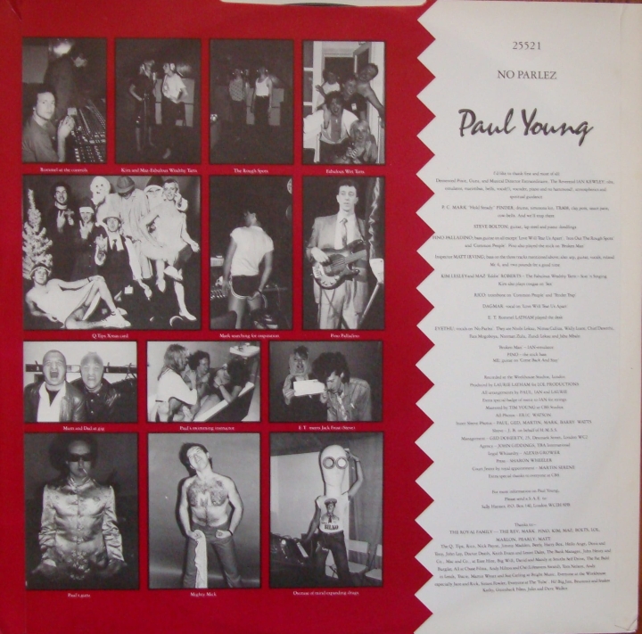 Paul Young ‎– No Parlez CBS 25521 Pop , Rock Sklep z Płytami Winylowymi