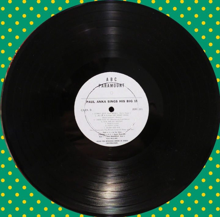 Paul Anka – Paul Anka Sings His Big 15 / Canta Sus Mejores Creaciones ABC-Paramount – ABC-323