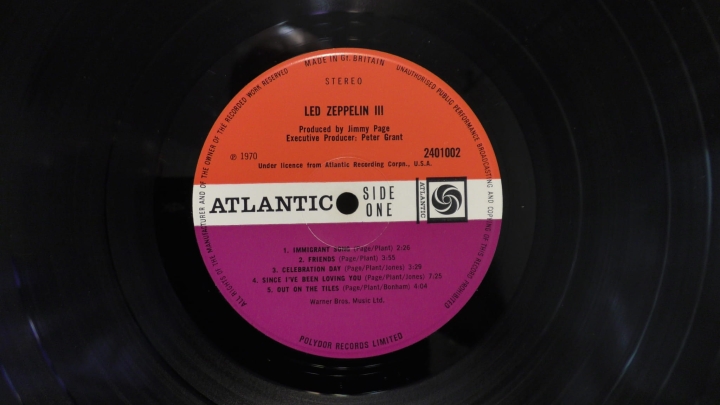 Płyty winylowe |  Zeppelin – Led Zeppelin III Atlantic – 2401002 First Pressing