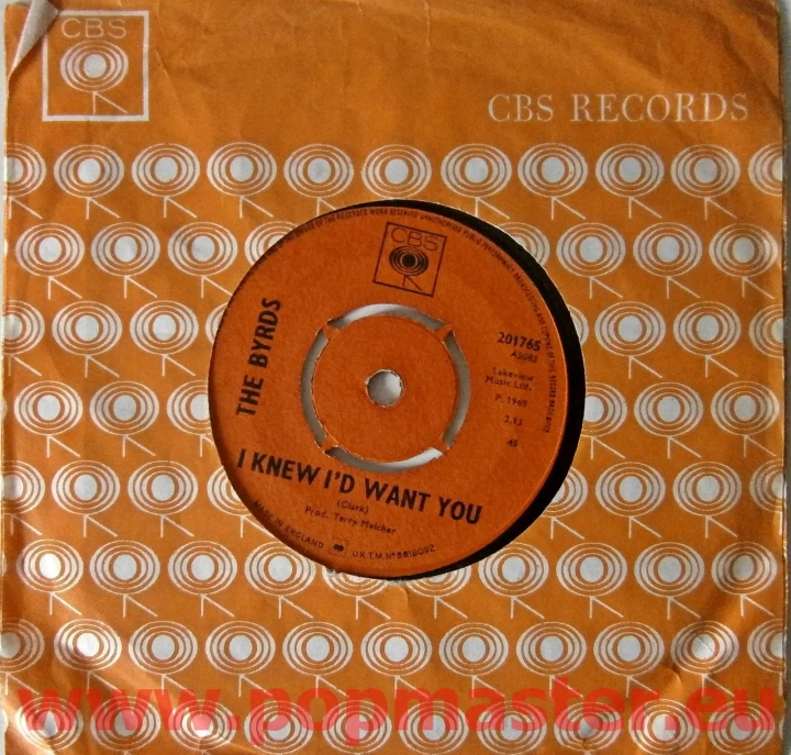 THE BYRDS Mr.TAMBOURINE MAN 201765 push out centre 7"