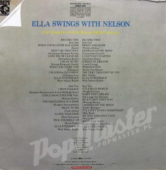 Ella Fitzgerald With Nelson Riddle Orchestra 2 Płyty Winylowe Ella Swings With Nelson STANDARD DOUBLE 2682 035
