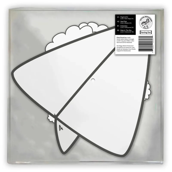 King Gizzard & The Lizard Wizard Live in 24' Having Fun LP, Paper Airplane Picture Disc Vinyl, Clear PVC Sleeve w/ Sticker
