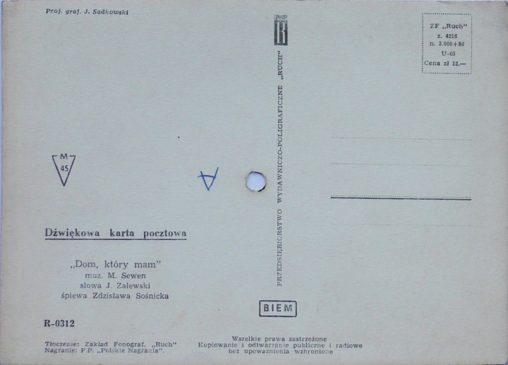 Zdzisława Sośnicka – Dom, Który Mam Przedsiębiorstwo Wydawniczo-Poligraficzne &amp;quot;Ruch&amp;quot; – R-0312