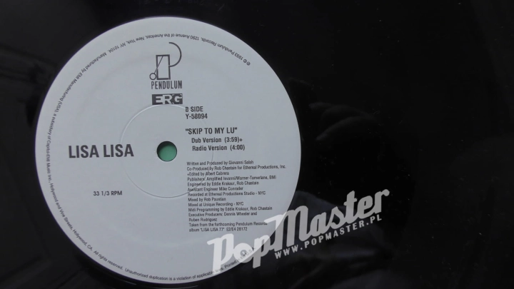 Lisa Lisa Skip To My Lu Y-58094 Vinyl 12" Hip Hop, Funk / Soul Płyta  www.popmaster.pl