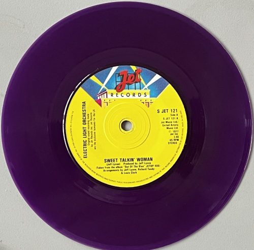Electric Light Orchestra – Sweet Talkin' Woman Jet Records – S JET 121 Vinyl, 7", 45 RPM, Single, Stereo, Purple