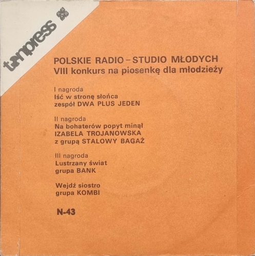Polskie Radio - Studio Młodych: VIII Konkurs Na Piosenkę Dla Młodzieży Tonpress – N-43