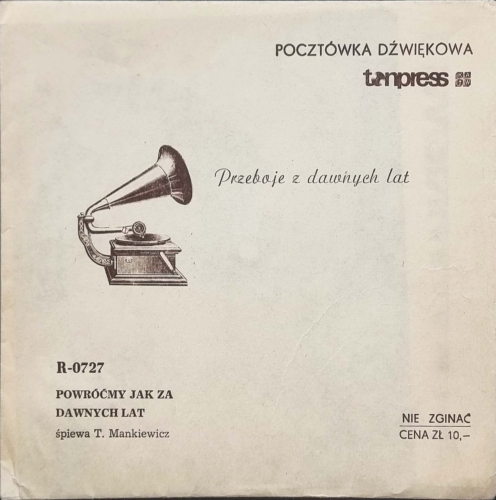 Tola Mankiewicz – Powróćmy Jak Za Dawnych Lat Tonpress – R-0727
