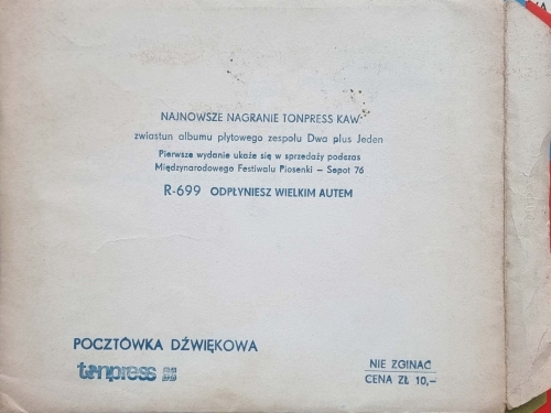 Dwa Plus Jeden – Odpłyniesz Wielkim Autem Tonpress – R-0699