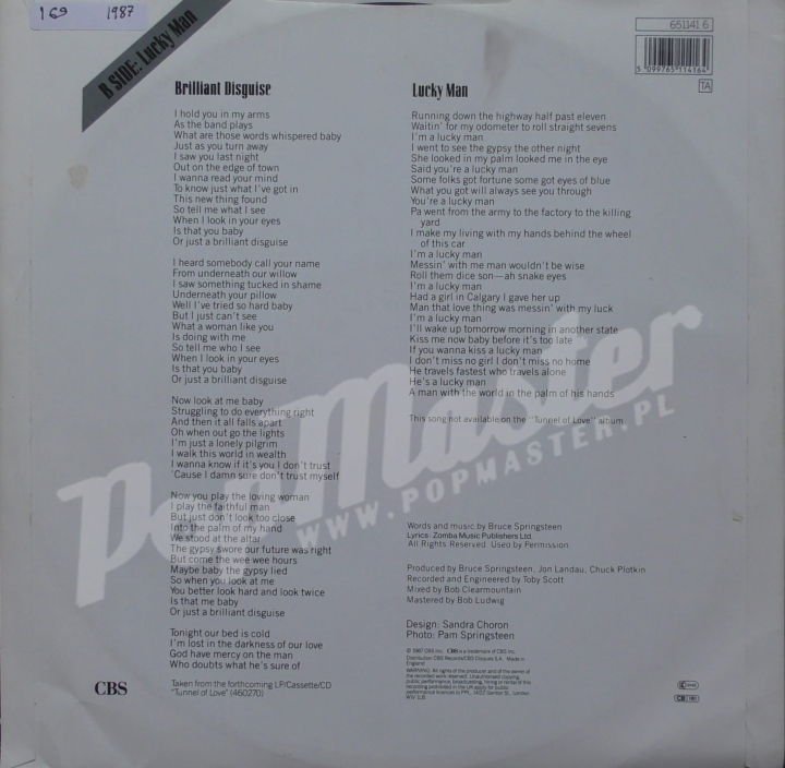 Bruce Springsteen Brilliant Disguise 651141 6 12" 45 RPM Виниловые Пластинки 12" Макси сингл rock