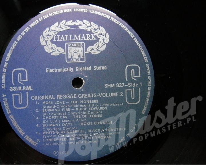 Original Reggae Greats - Vol. 2  SHM 827