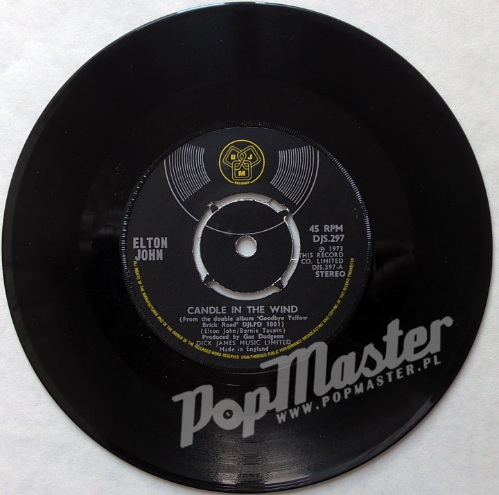 Elton John Candle In The Wind / Bennie And The Jets DJS 297 7" Single Rock Winyl 