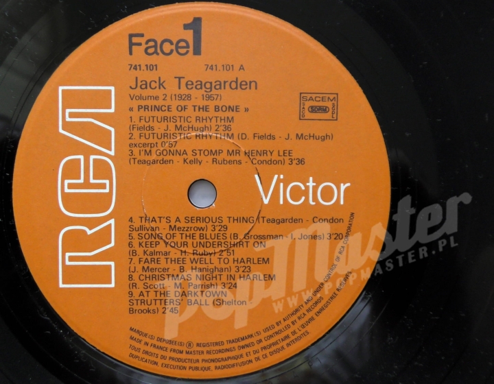 Jack Teagarden Vol. 2 (1928-1957) Prince Of The Bone RCA 741 101 Jazz_Vinyl_Schallplatten