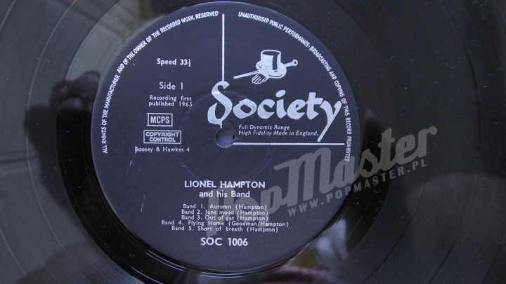 Lionel Hamilton Playes Vibes With His Band SOC 1006 Jazz_Vinyl_Schallplatten