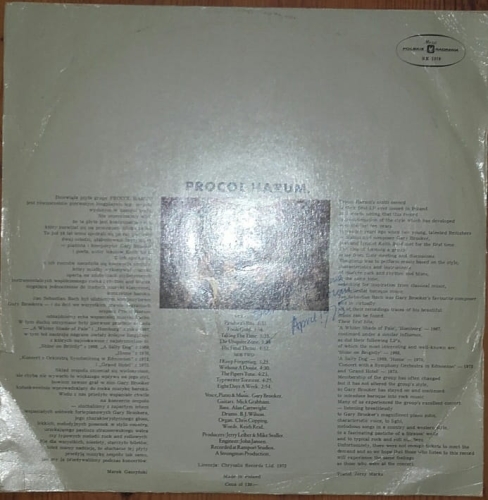 Procol Harum ‎– Procol's Ninth SX 1378 Psychedelic Rock, Prog Rock Sklep z Winylami 