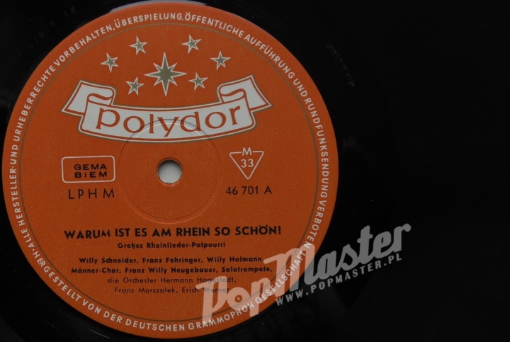 Warum Ist Es Am Rhein So schön Willy Schneider, Willy Hofmann, Die Orchester Franz Marszalek Und Herman Hagestedt 46 701 LPHM