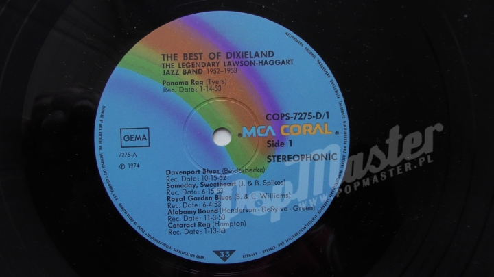 The Best Of Dixieland The Legendary Lawson Haggart Jazz Band COPS 7275-D/1-2 Jazz Vinyl 