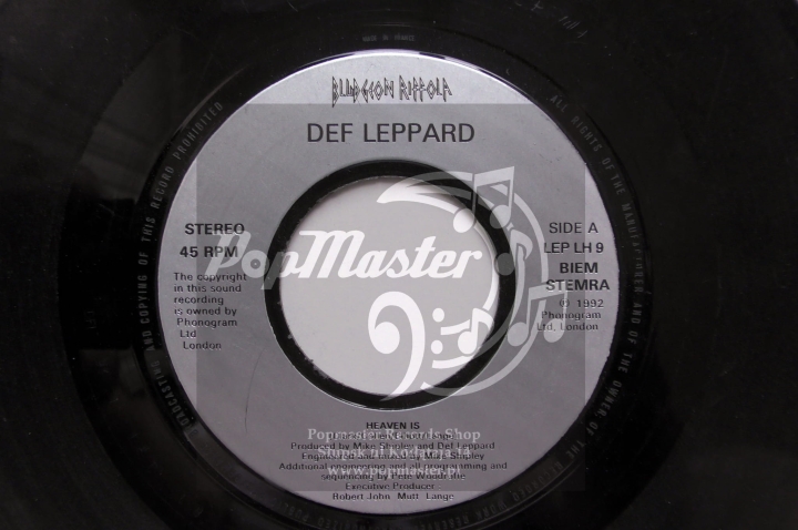 Def Leppard ‎ Heaven Is Bludgeon Riffola ‎– LEP LH 9 Single, Jukebox, Silver labels