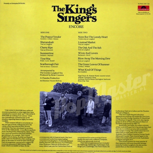 The KIngs Singers Encore SUPER 2383 320 Płyta Winylowa Pop A cappella
