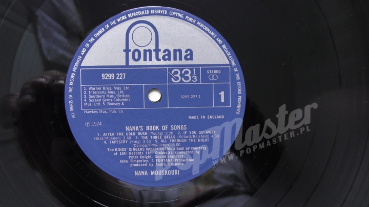 Nana Mouskouri Nanas Book Songs 9299 227 STANDARD Schallplatten folk, pop