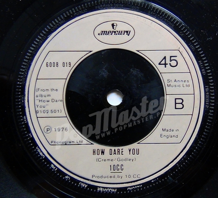 10CC Im Mandy Fly Me 6008 019 7 45 RPM Single