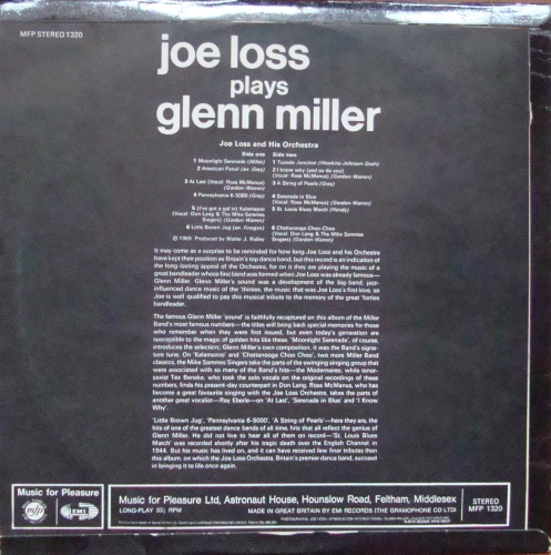 Joe Loss & His Orchestra ‎– Joe Loss Plays Glenn Miller MFP 1320 A-1/ B-1 Jazz,Big Band,Easy Listening