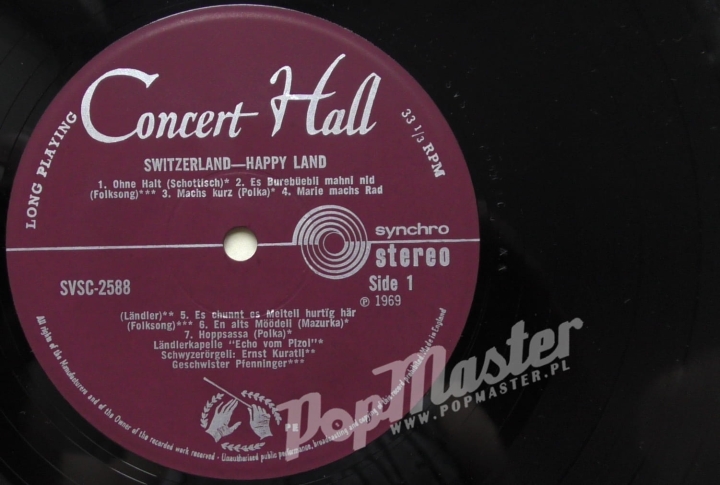Switzerland Happy Land Landler Kapelle "Echo Vom Pizol" Schweyzerorgell Ernst Kuratli Geschwister Pfenninger SVS 2588 jodeln volksmusik heimatmelodie