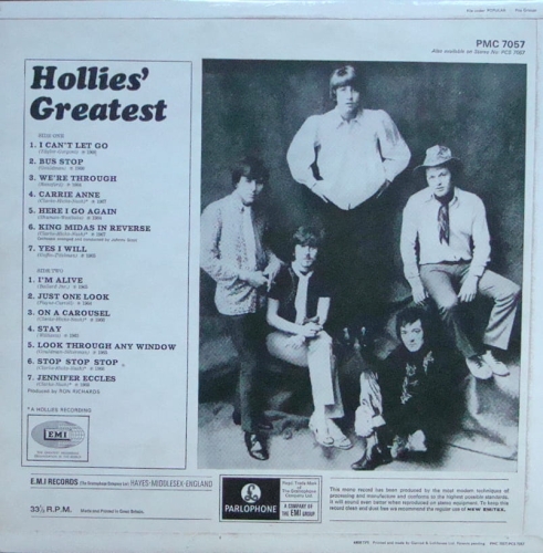 The Hollies‎– Hollies' Greatest PMC 7057