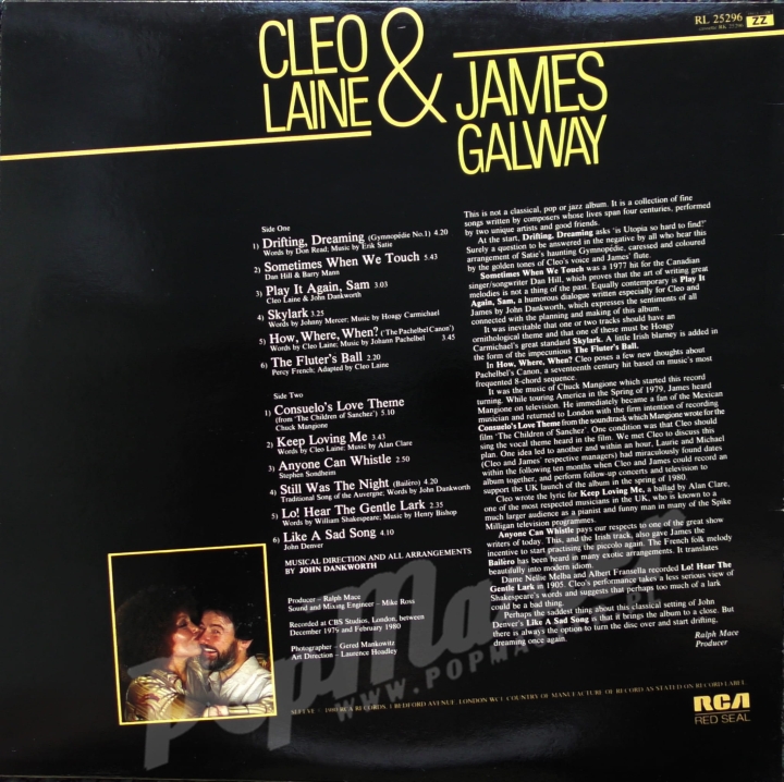 Cleo Laine & James Galway Something When We Touch Rca Red Seal RL 25296 Płyta Gramofonowa pop