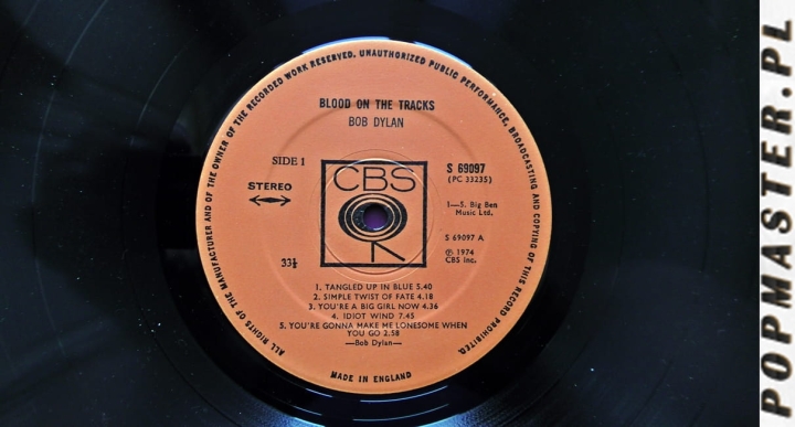 Disco de vinilo, вінілавыя пласцінкі, 黑胶唱片, Виниловые пластинки,Disco,de,vinilo,Bob,Dylan,Blood,On,The,Tracks,CBS,CBS,69097,Vinyl,LP,Album